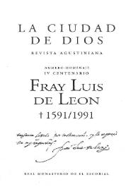 Fray Luis de León (1591-1991): Número-Homenaje IV Centenario