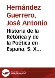 Historia de la Retórica y de la Poética en España. S. XVII