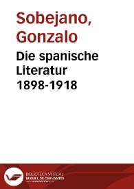 Die spanische Literatur 1898-1918