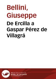 De Ercilla a Gaspar Pérez de Villagrá