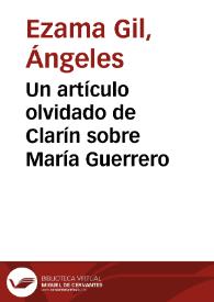 Un artículo olvidado de Clarín sobre María Guerrero