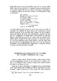 Sugerencias mejicanas en la obra de Valery Larbaud (1881-1957)