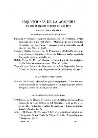 Adquisiciones de la Academia durante el segundo semestre del año 1916
