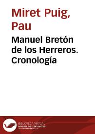 Manuel Bretón de los Herreros. Cronología