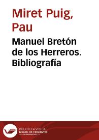 Manuel Bretón de los Herreros. Bibliografía