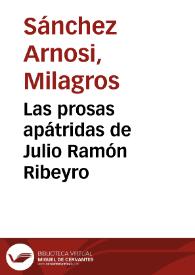 Las prosas apátridas de Julio Ramón Ribeyro