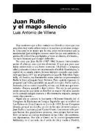 Juan Rulfo y el mago silencio