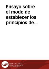 Ensayo sobre el modo de establecer los principios de la higiene publica
