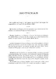 Noticias. Boletín de la Real Academia de la Historia, tomo 74 (mayo 1919). Cuaderno IV