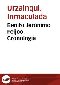 Benito Jerónimo Feijoo. Cronología