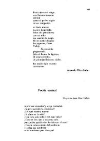 Cuadernos Hispanoamericanos. Homenaje a César Vallejo, vol. 2, núm. 456-457 (junio-julio 1988). Poesía vertical