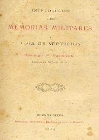 Introducción a las Memorias Militares y hoja de Servicios