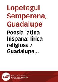 Poesía latina hispana: lírica religiosa