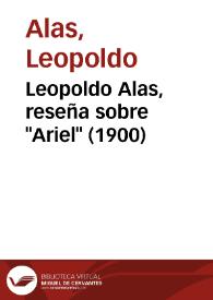 Leopoldo Alas, reseña sobre 