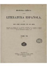 Historia crítica de la literatura española. Tomo VII