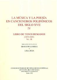 Libro de tonos humanos (1655-1656). Vol.3