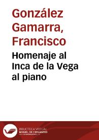 Homenaje al Inca de la Vega al piano