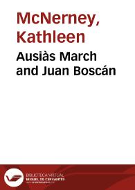 Ausiàs March and Juan Boscán