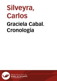 Graciela Cabal. Cronología