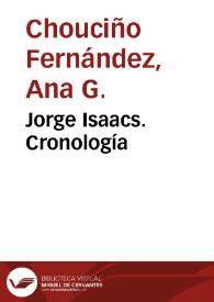 Jorge Isaacs. Cronología