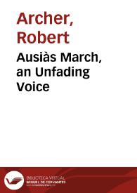 Ausiàs March, an Unfading Voice