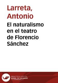 El naturalismo en el teatro de Florencio Sánchez