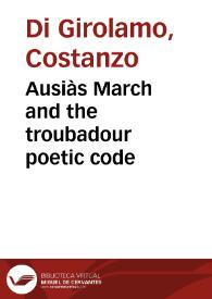 Ausiàs March and the troubadour poetic code