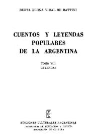 Cuentos y leyendas populares de la Argentina. Tomo 8