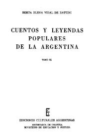 Cuentos y leyendas populares de la Argentina. Tomo 9