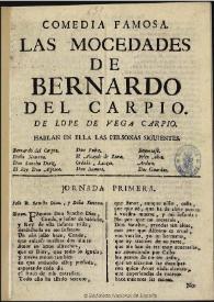 Comedia famosa, Las mocedades de Bernardo del Carpio
