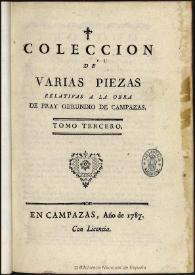 Colección de varias piezas relativas a la obra de Fray Gerundio de Campazas. Tomo tercero