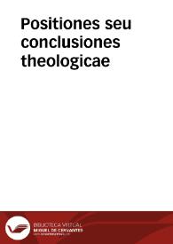Positiones seu conclusiones theologicae