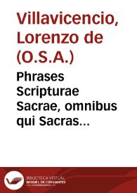Phrases Scripturae Sacrae, omnibus qui Sacras Scripturas in publicis scholis profitentur...