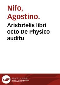 Aristotelis libri octo De Physico auditu