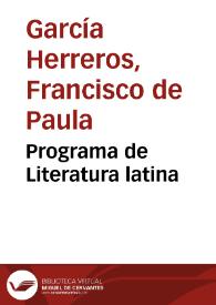 Programa de Literatura latina