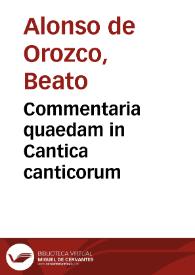 Commentaria quaedam in Cantica canticorum