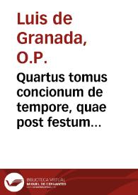 Quartus tomus concionum de tempore, quae post festum Sacratissimi Corporis Christi usque ad initium Dominicae Adventus in Ecclesia habentur...
