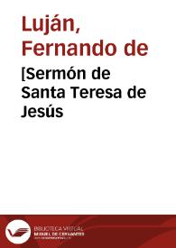 [Sermón de Santa Teresa de Jesús
