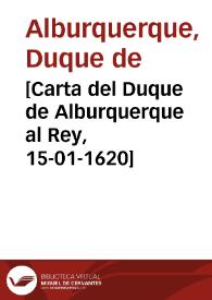 [Carta del Duque de Alburquerque al Rey, 15-01-1620]