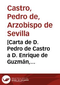 [Carta de D. Pedro de Castro a D. Enrique de Guzmán, 3-10-1617].