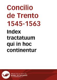 Index tractatuum qui in hoc continentur