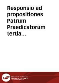 Responsio ad propositiones Patrum Praedicatorum tertia positas, n. 17