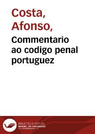 Commentario ao codigo penal portuguez