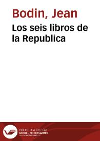 Los seis libros de la Republica