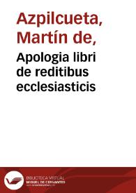 Apologia libri de reditibus ecclesiasticis