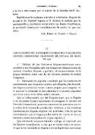 Conclusiones del II Congreso de Historia y Geografía Hispano-Americanas celebrado en Sevilla en mayo de 1921
