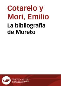 La bibliografía de Moreto