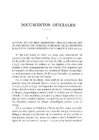 Noticias de los descubrimientos arqueológicos que se han hecho en Córdoba y pueblos de la provincia, durante el primer semestre del corriente año de 1921