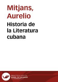 Historia de la Literatura cubana