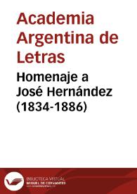 Homenaje a José Hernández (1834-1886)